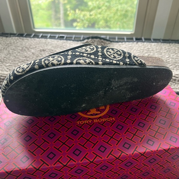 Tory Burch Pink and Black Monogram Mules - Picture 3 of 3